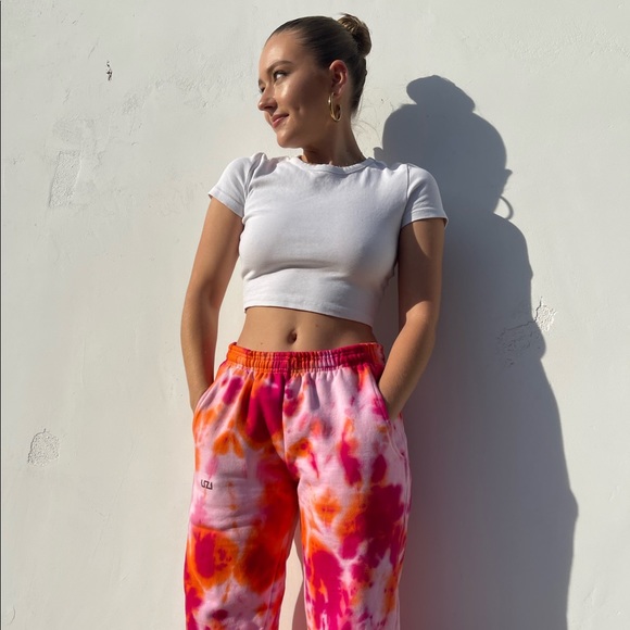Tie Dye Pink + Orange sweats - Picture 3 of 3